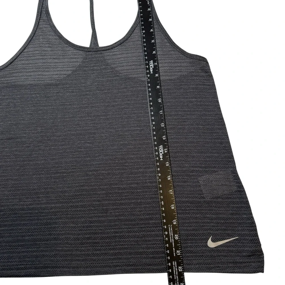 Nike Shirt Women Large Gray‎ Dri Fit Oversized Crop Racerback Tank Top Swoosh
